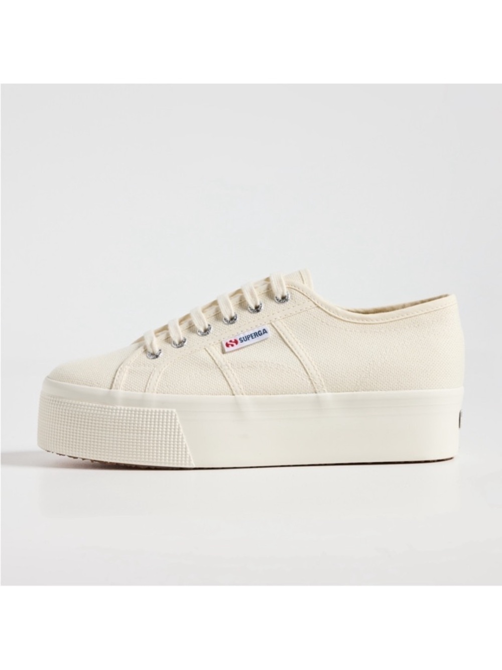 Superga Women's 2790 Beige-Natural Canvas Platform Sneaker—7.5 - Picture 5 of 13